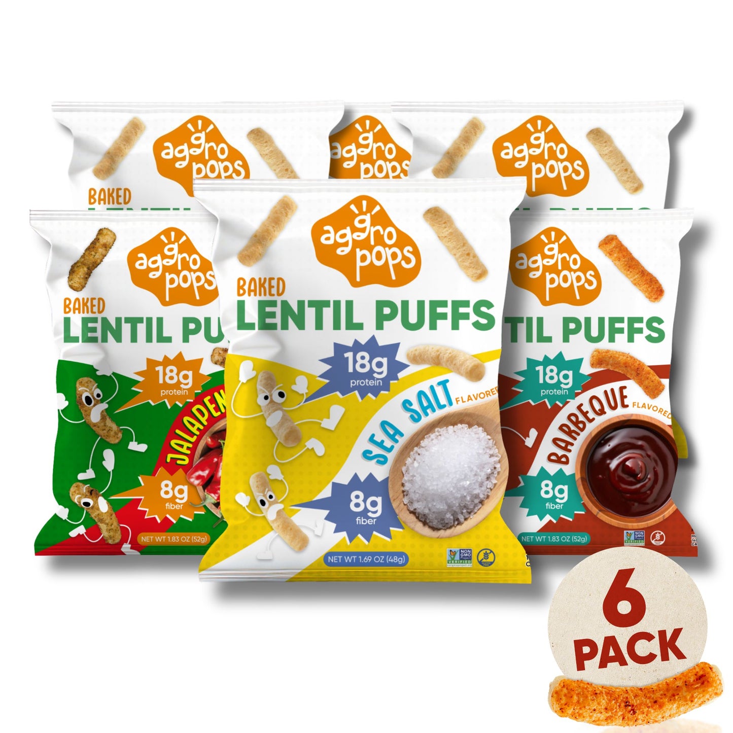 Baked Lentil Puffs | 6-Pack Carton